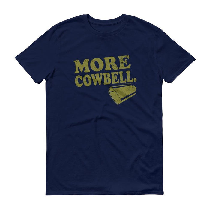 Heavy metal gray color variant of the Saturday Night Live More Cowbell t-shirt laid flat