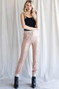 Sequin Drawstring Pants