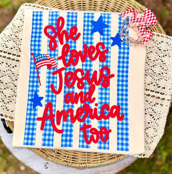 "She Loves Jesus & America" Tee