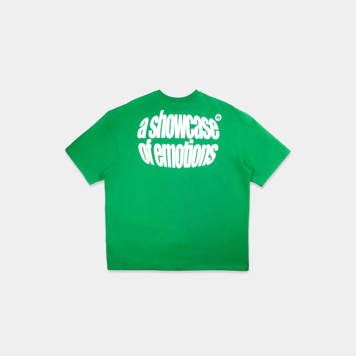 Premium oversized green tee bold emotions artwork