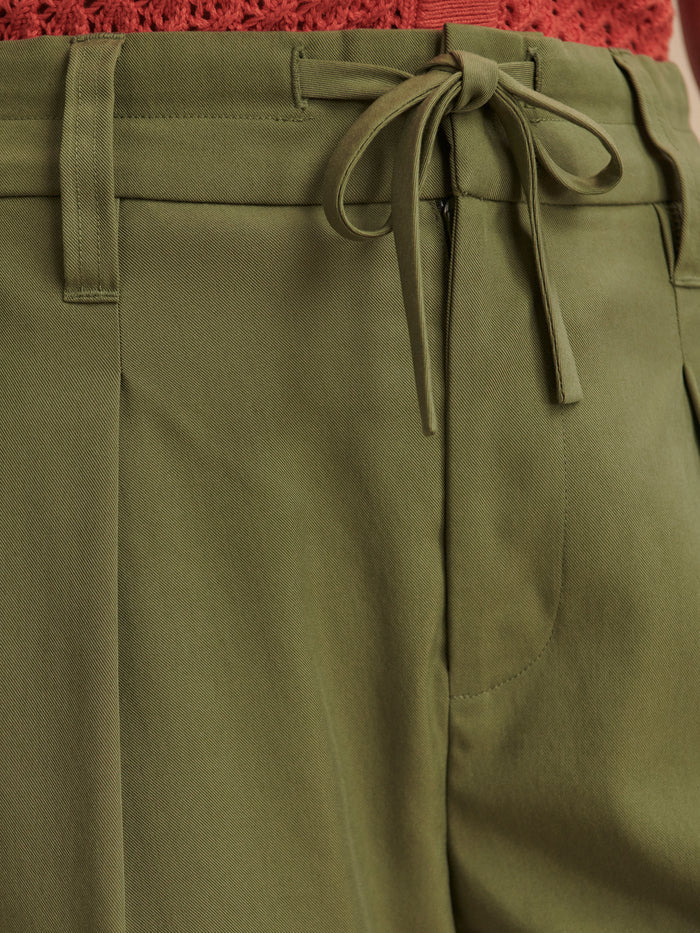 Soft Stretch Tapered Pleat Trouser Long