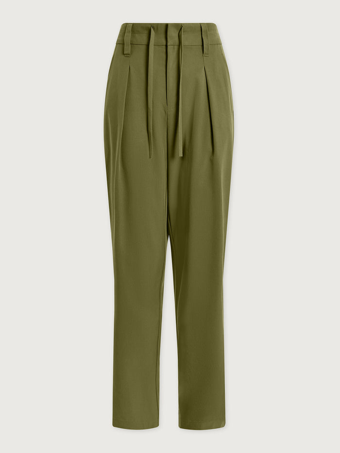 Soft Stretch Tapered Pleat Trouser Long