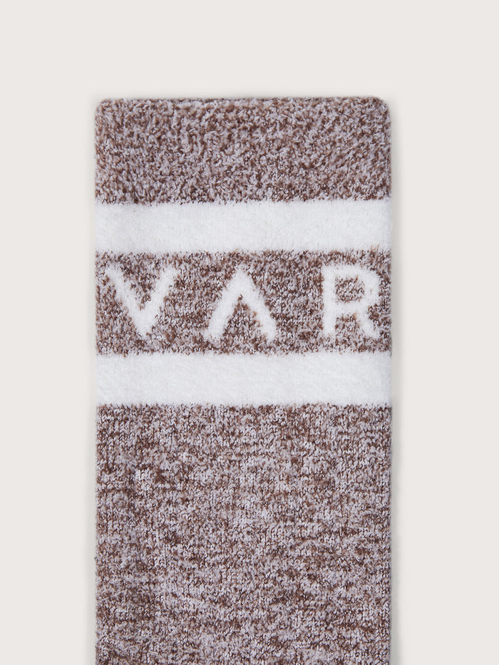 Acorn Marl|Spencer Sock in Egret Acorn Marl, a marled knit sock in pale egret and warm acorn tones.