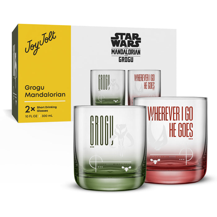 Star Wars Mandalorian Grogu short drinking glasses set of two