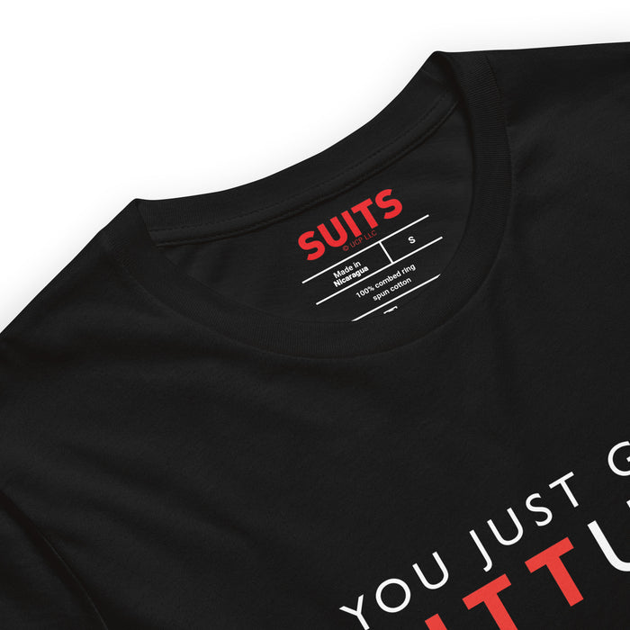 Suits You Just Got Litt Up catchphrase apparel close up