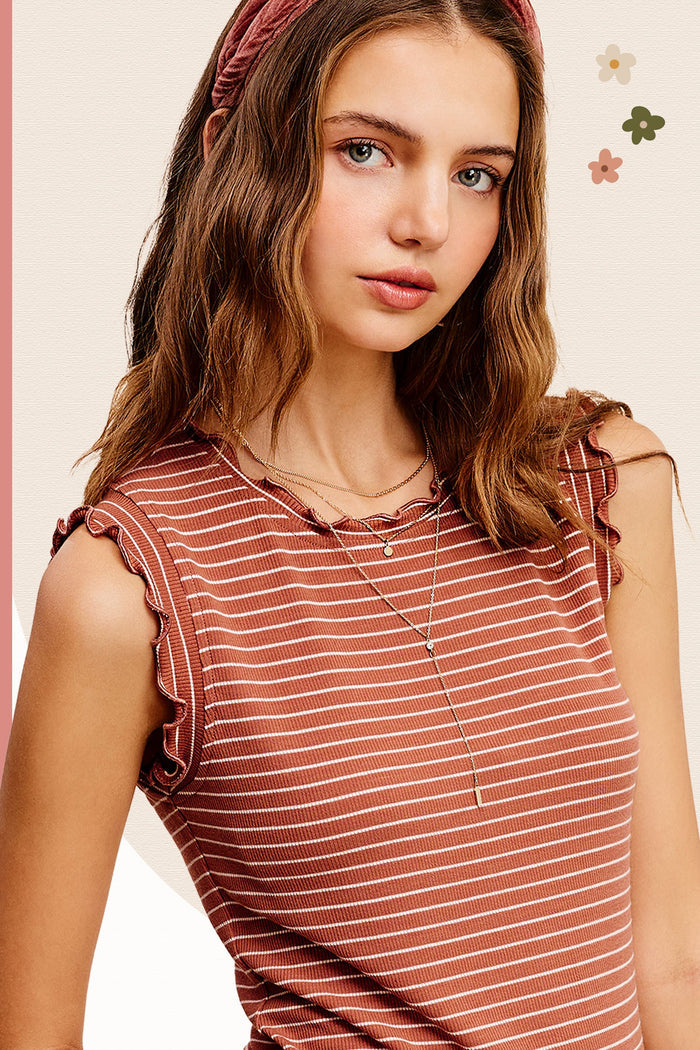 Sunstone Ruffle Sleeve Top