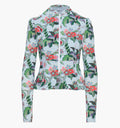 The Alexia Rashguard - Light Blue Jungle Floral