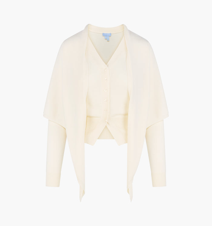 The Amal Cardigan - Antique White