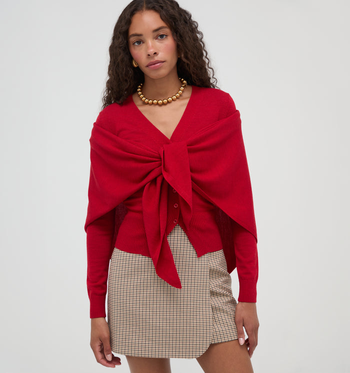 The Amal Cardigan -  Red