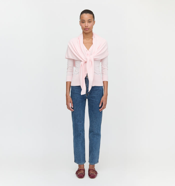 The Amal Cardigan in Soft Pink color: Soft Pink