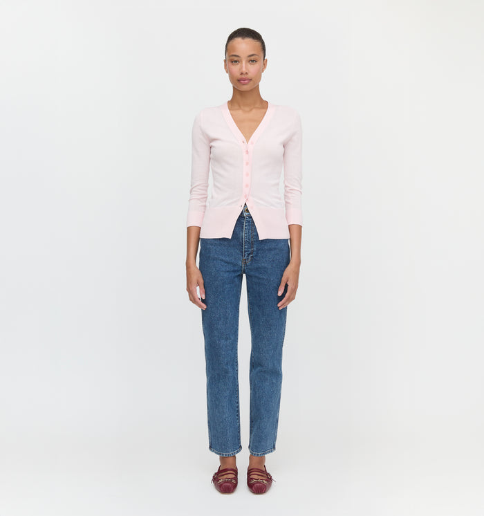 The Amal Cardigan in Soft Pink color: Soft Pink