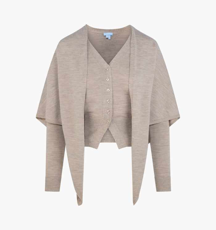 The Amal Cardigan -  Taupe