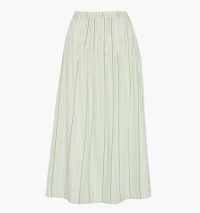 The Ame Skirt - Green Jacquard Stripe