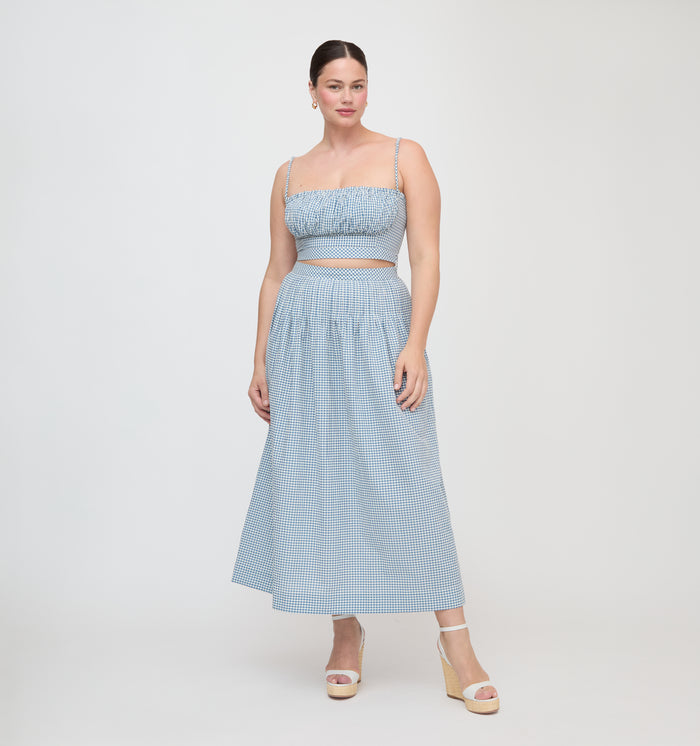 The Ame Skirt - Lagoon Gingham
