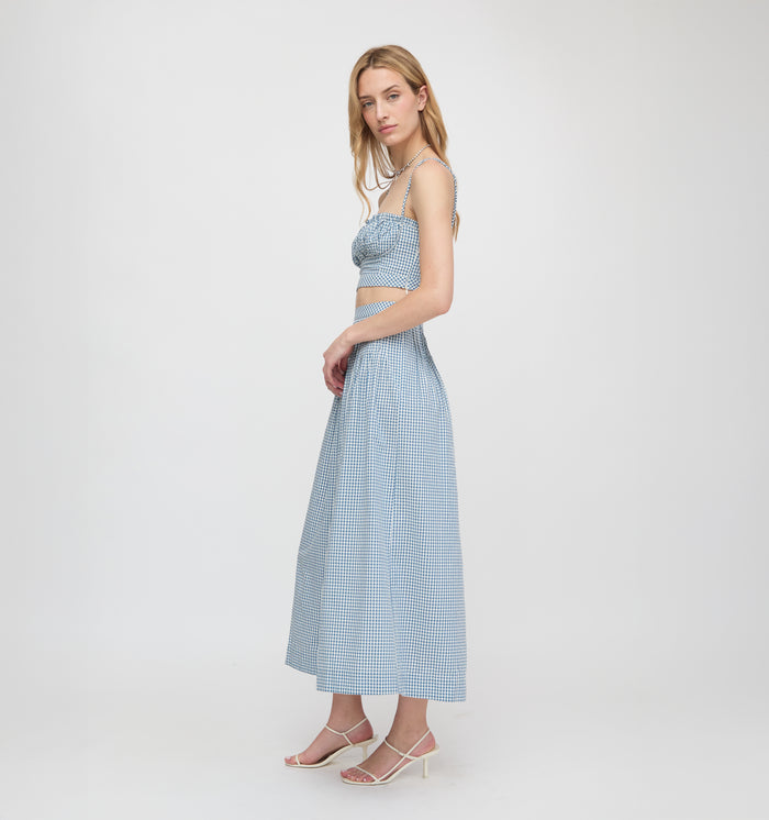 The Ame Skirt - Lagoon Gingham
