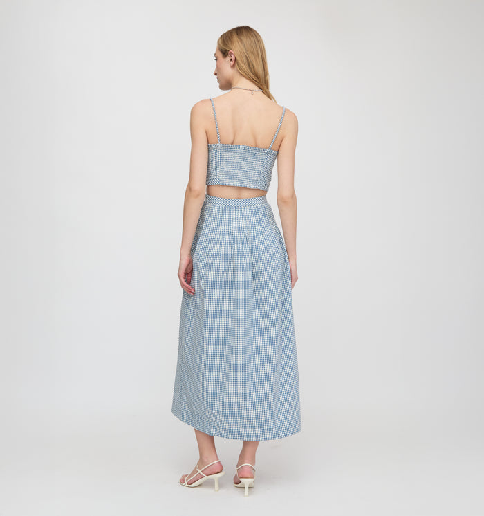 The Ame Skirt - Lagoon Gingham