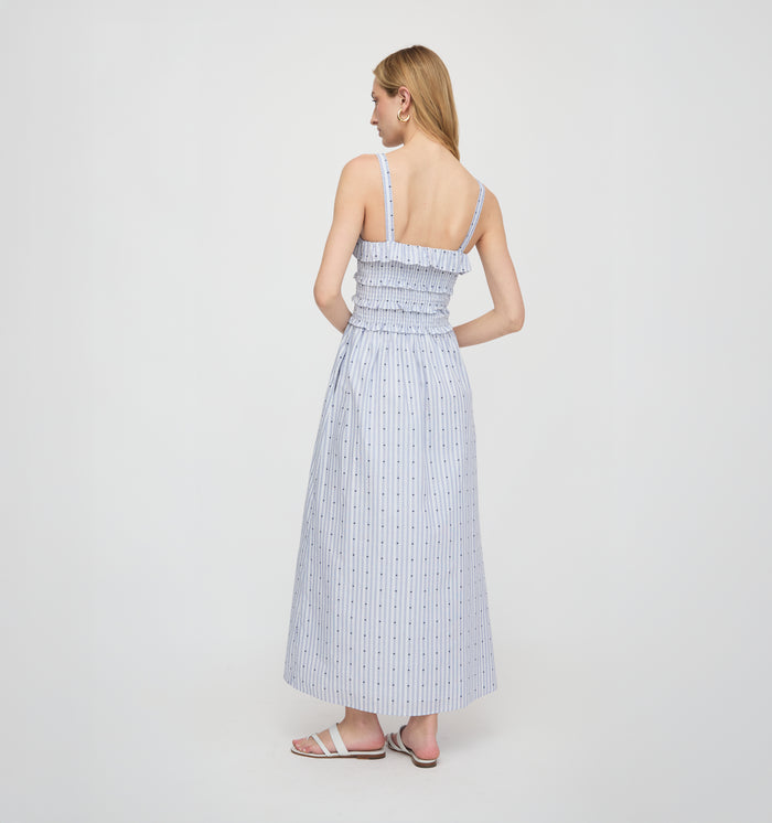 The Analiese Nap Dress - Blue Swiss Dot