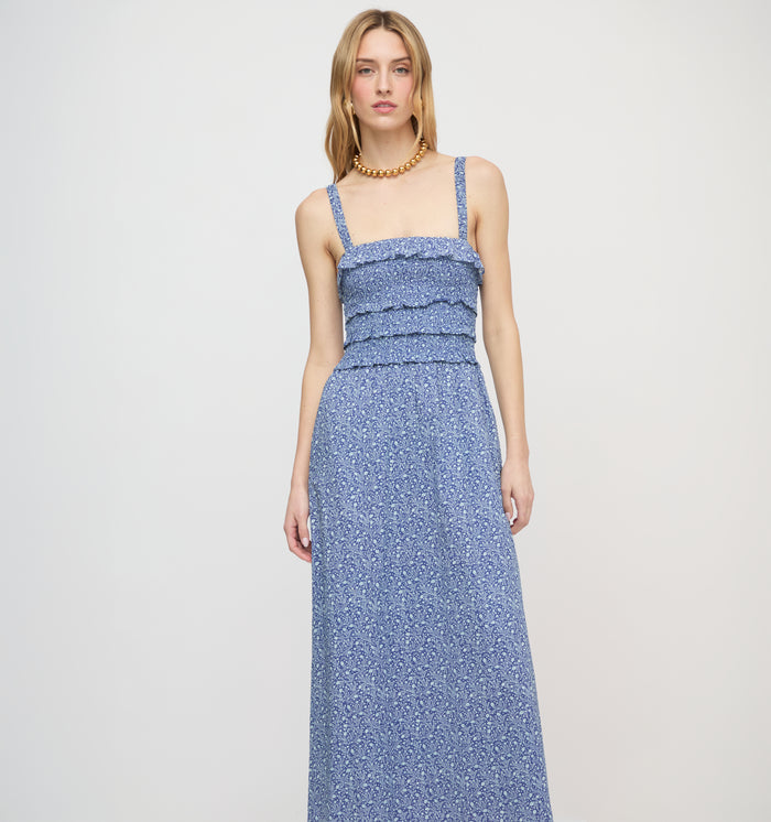 The Analiese Nap Dress - Cornflower Ditsy Thistle