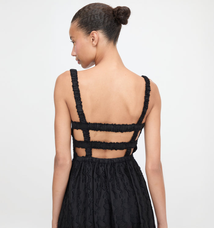 The Anita Nap Dress in Black Fil Coupé color: Black Fil Coupé