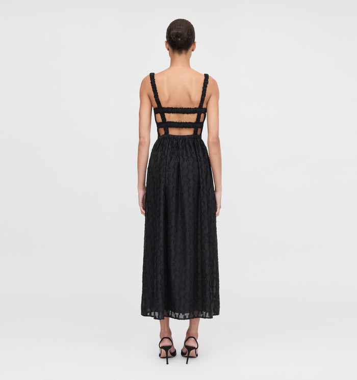 The Anita Nap Dress in Black Fil Coupé color: Black Fil Coupé