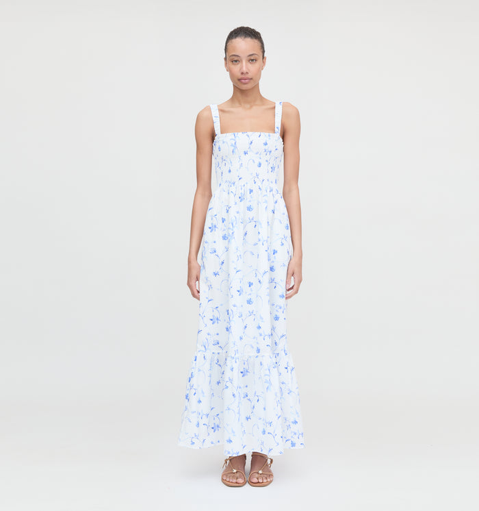 The Anjuli Nap Dress - Blue Botanical