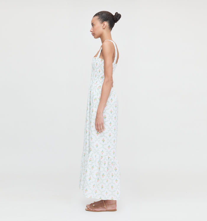The Anjuli Nap Dress - Pastel Trellis Cotton