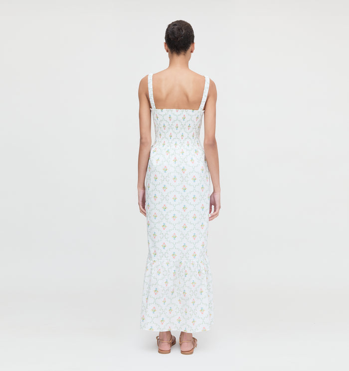 The Anjuli Nap Dress - Pastel Trellis Cotton