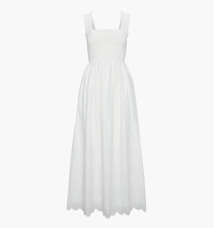 The Ashlyn Nap Dress - White Trellis Broderie