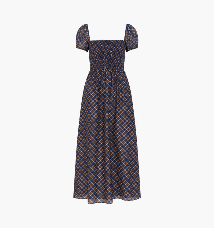 The Aster Nap Dress -  Wilshire Plaid Chocolate/Navy