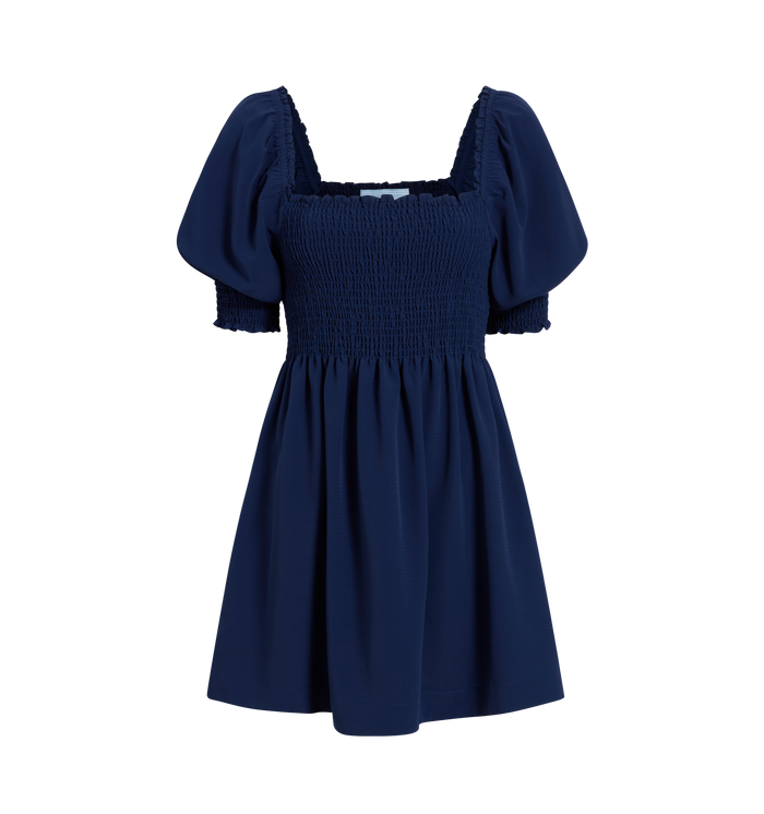 The Athena Nap Dress in Navy Crepe color:Wrinkle Resistant Navy Crepe