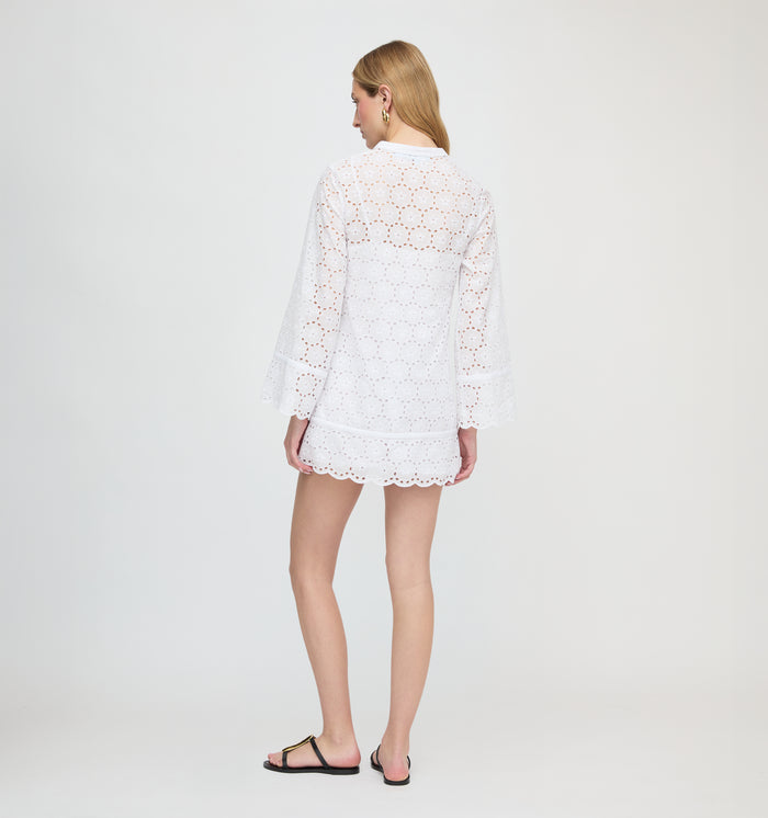 The Attica Dress - White Sand Dollar Broderie