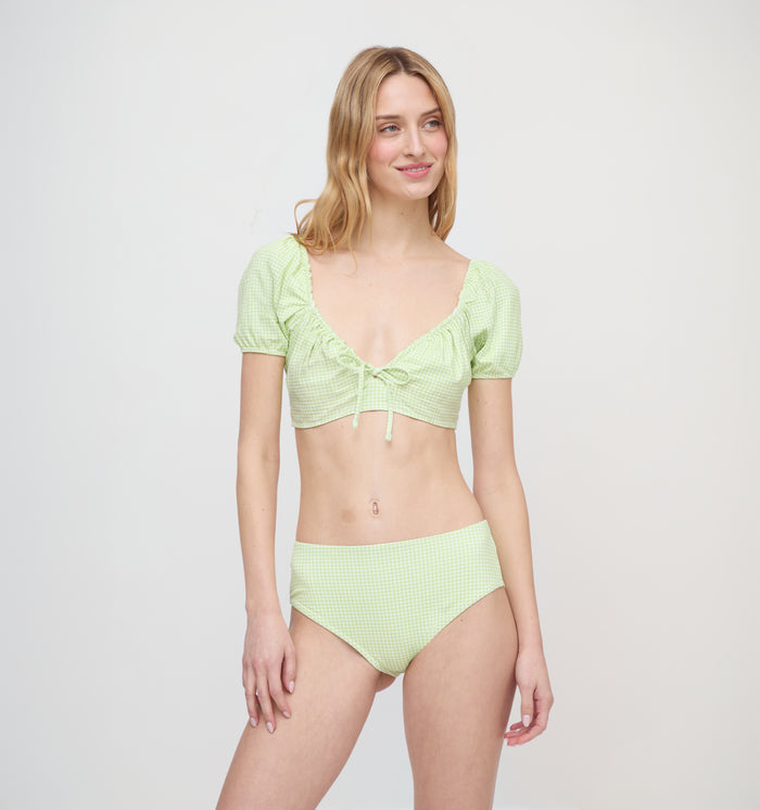 The Aurelia Bikini Set - Lime Gingham
