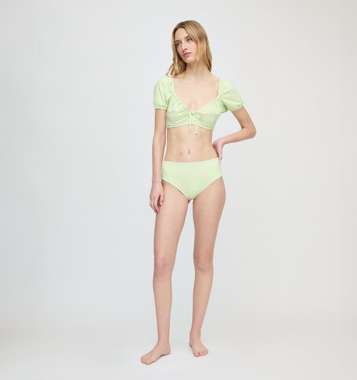 The Aurelia Bikini Set - Lime Gingham