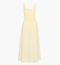 The Azalea Maxi Nap Dress - Butter Yellow Tonal Seersucker