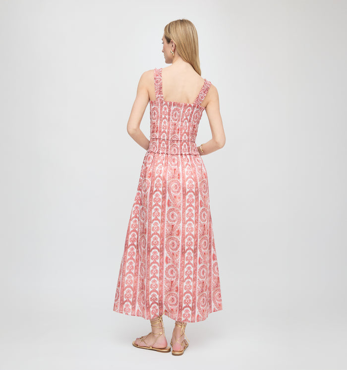 The Azalea Maxi Nap Dress - Coral Corsica Paisley