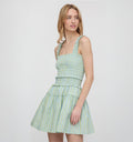 The Azalea Mini Nap Dress - Blue/Green Stripe