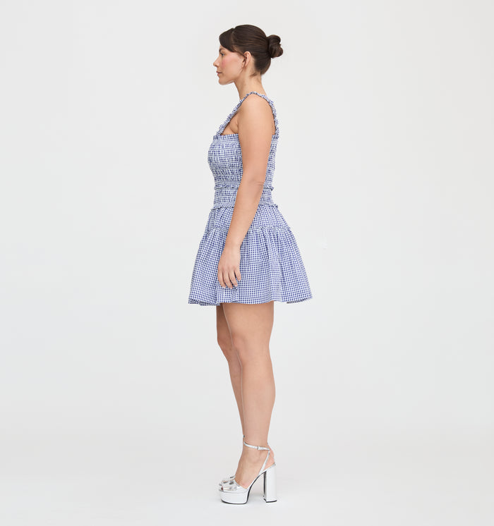 The Azalea Mini Nap Dress - Navy Gingham