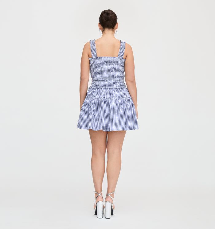 The Azalea Mini Nap Dress - Navy Gingham