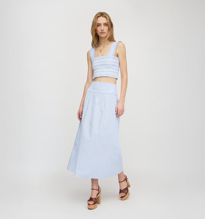 The Azalea Nap Top - Blue/White Stripe