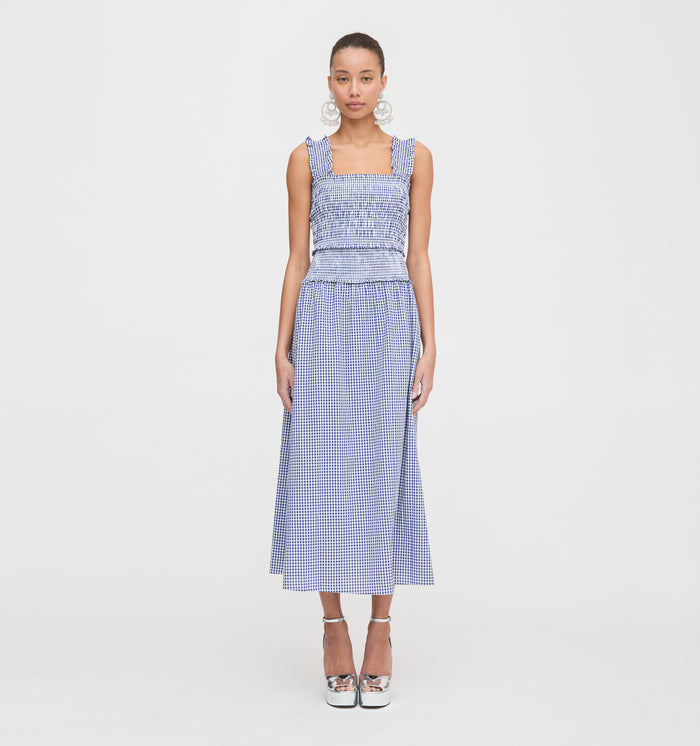 The Azalea Nap Top - Navy Gingham