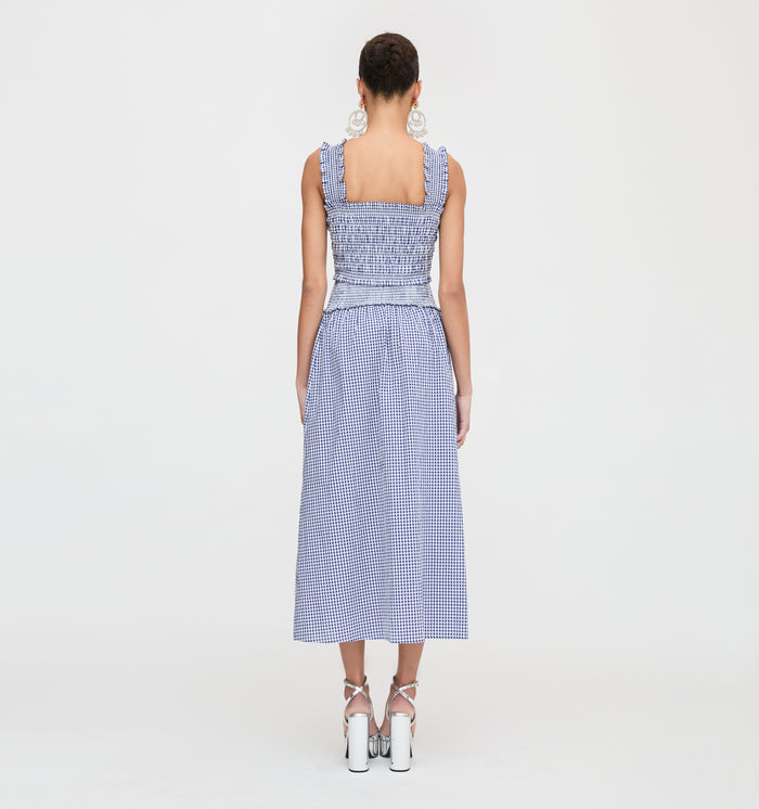 The Azalea Nap Top - Navy Gingham