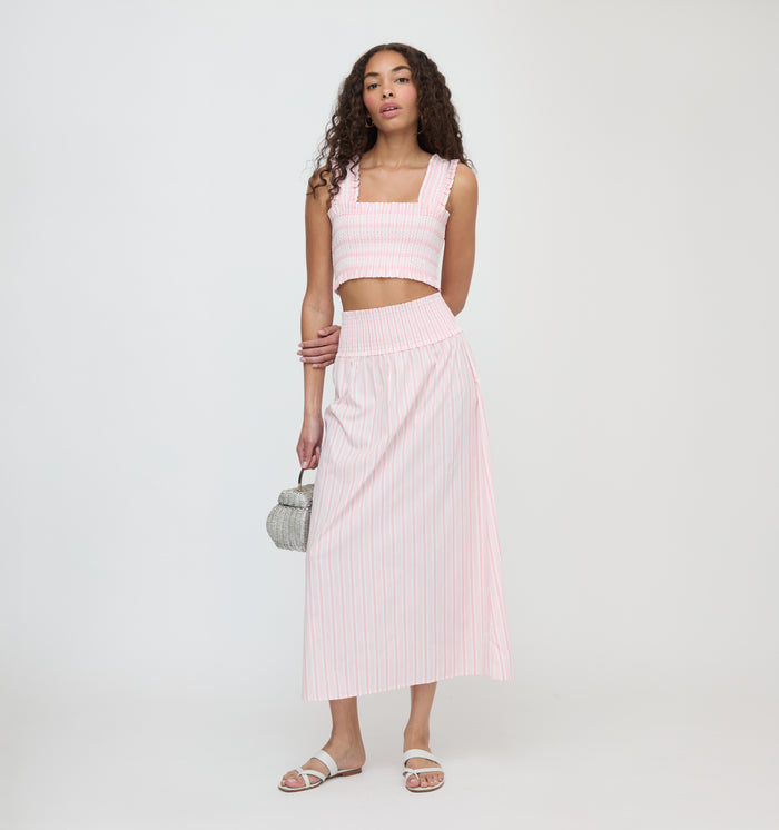 The Azalea Nap Top - Pink Variegated Stripe