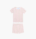 The Baby Lou Pointelle PJ Set - Floral Dot Stripe Pink