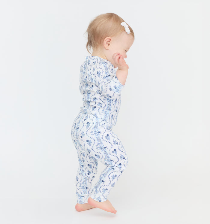 The Baby PJ Set - Blue Vine Stripe