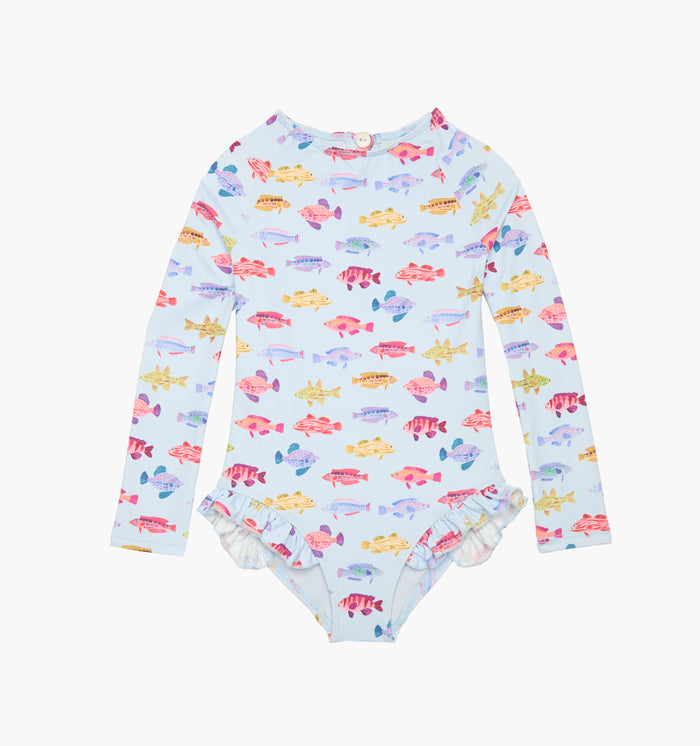 The Baby Sora Rashguard - Blue Rainbow Fish