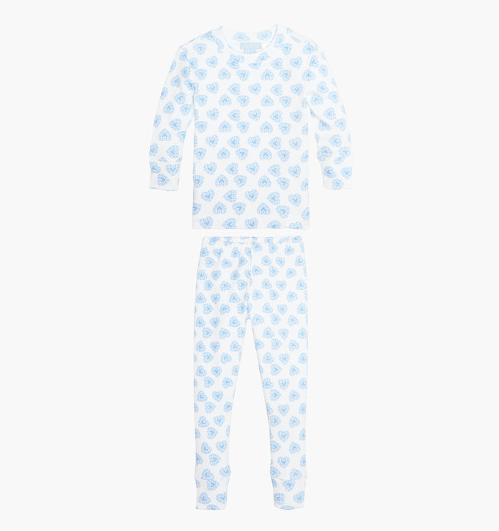 The Baby Sully PJ Set - Blue Doily Heart