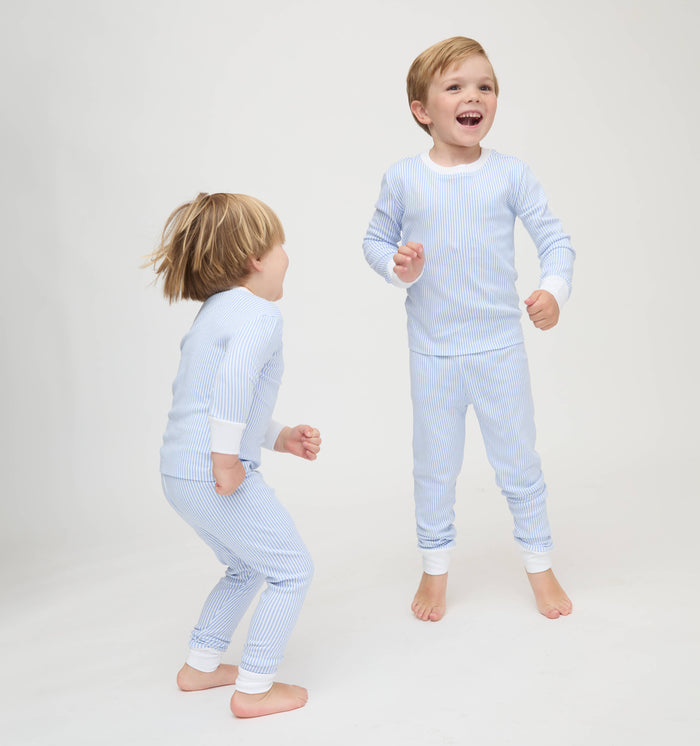 The Baby Sully PJ Set - Blue/White Stripe