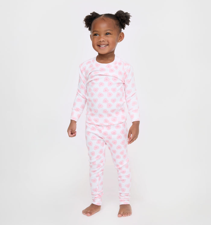 The Baby Sully PJ Set - Pink Doily Heart