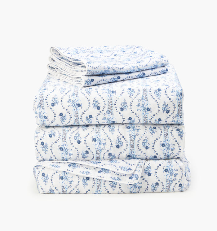 The Bed Set - Blue Vine Stripe