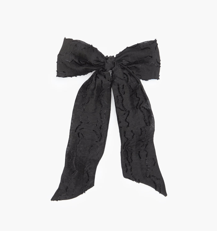The Belle Bow In Black Fil Coupe color: Black Fil Coupé
